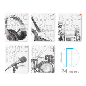 Тетрадь А5 24л кл. Альт "Music. Black&White"