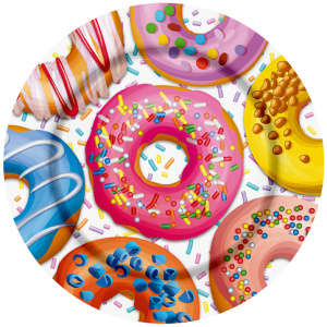 Тарелка бум. 18см, 6 шт "Пончики"