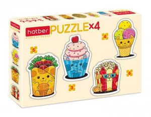 Пазл 4в1 200*140мм.  3+4+5+6 элементов "Котоеда"