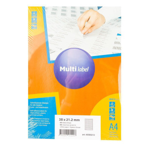 Этикетки самокл. Multilabel лист А4, 38х21,2мм, белые, 100 листов, 65 эт/л
