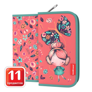 Пенал 1 отд. (205*110*25) молния, ткань, наполнение 11пр. "Autumn Walk"