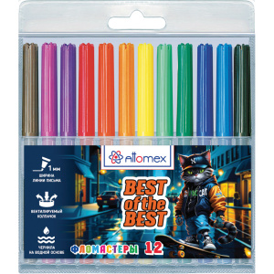 Фломастеры  12цв "Attomex. Best Of The Best", вентил. колпачок, подвес