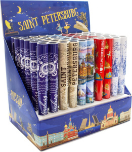 Ручка сувенирная шар. ""СПб", 5 видов в ассортименте