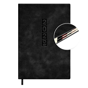 Ежедневник дат. 2026г А5 176л., кожзам, мягк.пер. "#Думай как миллиардер. Тиволи глосс черный" выруб