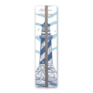 Закладка картонная с резинкой "Маяк" 17*4,5см, тиснение фольгой