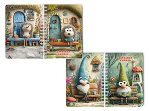 Блокнот-перевертыш А6  80л гребень "Забавное чаепитие" кл.