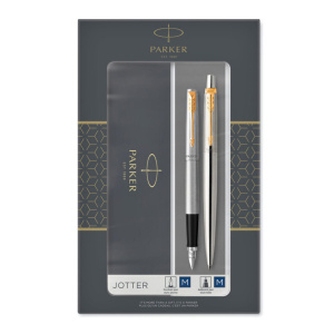 Набор Parker Jotter Core FK691 Stainless Steel GT перьевая и шариковая ручка
