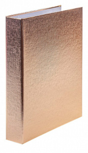 Тетрадь А5 120л кл. на кольцах Hatber "METALLIC Золото" бумвинил