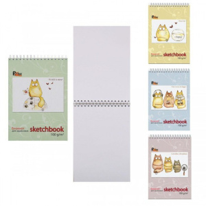 Скетчбук А5  60л. "Sketchbook" офсет 100г/м2, белизна 100%, гребень, жёсткая подложка