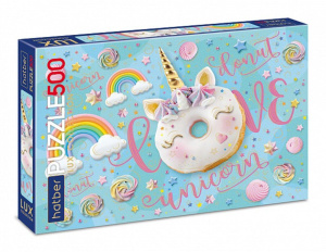 Пазлы  500 элементов  480*330мм. "LUX. Sweet unicorn" мат.лам., 3Dфольга, Premium
