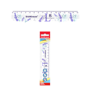 Линейка 15 см непрозр. "Lavender", во флоупаке  (white)