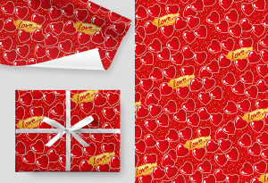 Бумага упаковочная 70*100см  "Любовь"