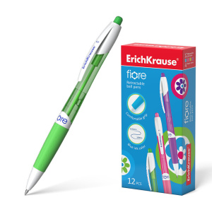 Ручка шар. ЕК FIORE автомат, синяя, 0,7мм, рез.держ, цв.тонир. корп. (ассорти)