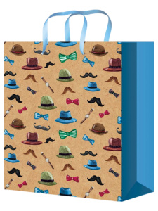 Пакет подар. бумажн. крафт 26*33*14 см, 150 гр/м Мужской стиль