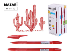 Ручка шар. MAZARI ULTRA красная, масл.осн., 1,0мм