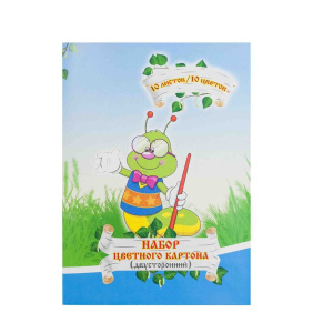 Картон цв. А4 10цв 10 лист двусторонний "Мультики"