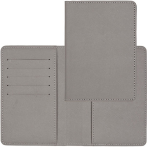 Обложка для паспорта из к/з Redeco 5 отд. д/визиток, серая