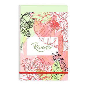 Записная книжка А5+  100л.. "Нежные цветы", застежка-резинка, точка