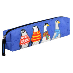 Пенал-косметичка (200*40*45) молния, микрофибра "Пингвины и гуси"