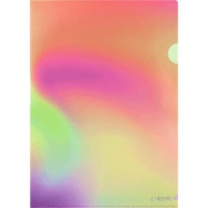 Папка уголок А4  с рисунком Rainbow (салатовая/розовая), 0,18мм