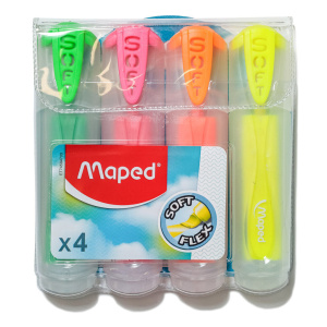Набор текстовыделителей FLUO PEP'S SOFT TRANSLUCENT 4 цв. гибкий наконечник