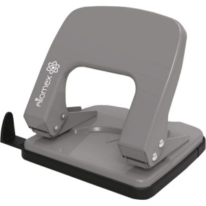 Дырокол ATTOMEX 25 лист, металл, серый, линейка