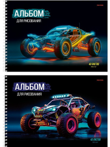 Альбом А4 40л гребень "Яркий транспорт"