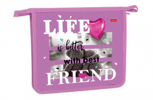 Папка д/тетрад. А5 (240*205*40) 1отд. молния сверху, пластик "Лучшие друзья"