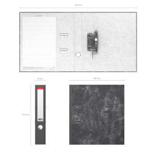 Регистратор А4 50мм, Economy, серый, разобранный