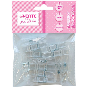 Декоративные прищепки "DIY Transparent"" пласт. 35*7мм  12шт/уп, прозрачные