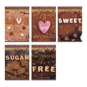 Блокнот А6  40л гребень "Sweet life" клетка