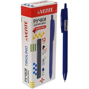 Ручка шар. deVENTE "Triolino Office", 0,7мм, автомат.,трёхгранный темно-синий корп. синяя