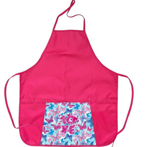 Фартук для труда  Бабочки микс, 1 карман, тонкий