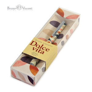 Ручка в футляре "Dolce Vita. Лепестки. Винтаж" шарик., 0,7мм, металл., синие чернила