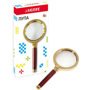 Лупа  70мм, увеличение 4-кратное, деревянная ручка