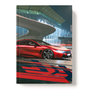 Блокнот А5 7БЦ  80л "Красное авто" кл., глянц.лам.