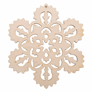 Заготовка деревянная Подвеска "Снежинка" 9см