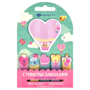 Бумага с липким краем  90л, фигурная "Воздушный шар" 6цв*15л.