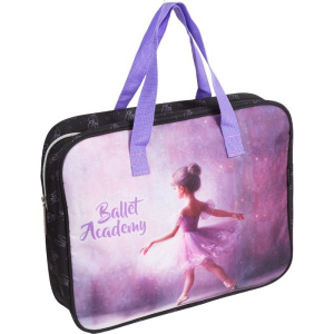 Папка А4 (360*280*80) с ручками, молния, ткань " Ballet Academy"