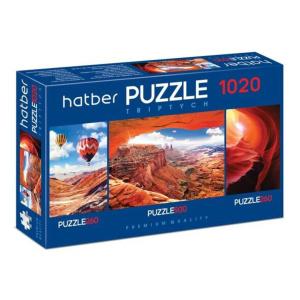 Пазлы 1020 элементов TRIPTYCH  "Adventure" 3 картинки в 1 коробке