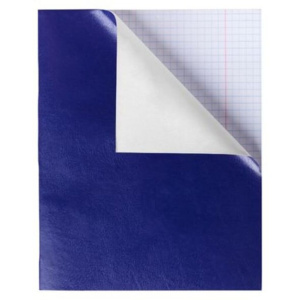 Тетрадь А5  48л кл. скоба бумвинил Hatber "Синяя" белизна 98%