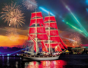 Календарь Трио металл+объем  295*720мм на 2026г.  Алые паруса