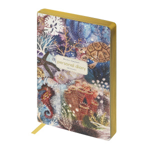 Ежедневник недат. А5 128л., мягк.обл., иск.кожа "Фантазия. Кораллы" ляссе