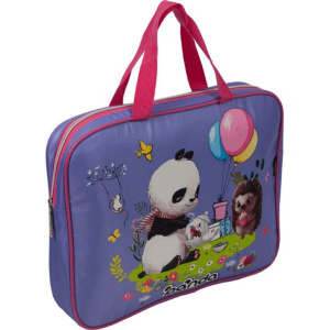 Папка А4 (360*280*80) с ручками, молния, ткань " Panda"