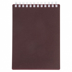 Блокнот А6 пласт.обл.  80л "Velvet. Бордо" гребень, кл.