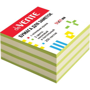 Бумага с липким краем (51*51мм)  250л, зеленый НЕОН+ПАСТЕЛЬ