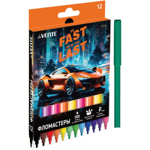 Фломастеры  12цв "deVENTE. Fast Or Last", вент.колпачок картон