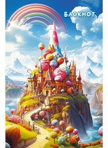 Блокнот А6  32л скоба "Карамельный замок" клетка