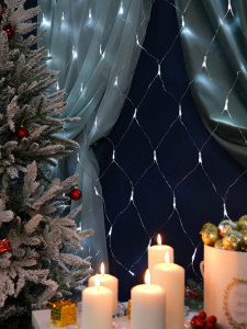 Гирлянда электрическая Сетка 1,5*1,5м 120LED "Сетка" светодиодная 220 В, белый