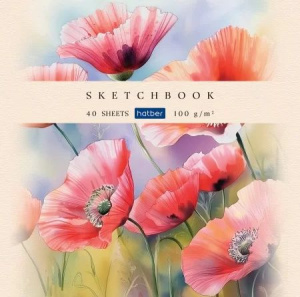 Скетчбук А5  40л., скоба, 100гр/м2 "Ботаника"
